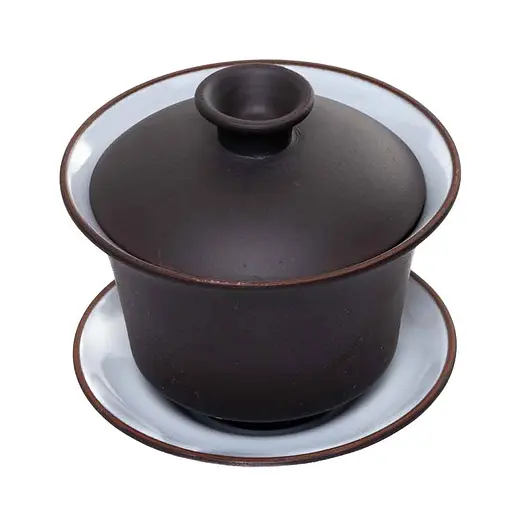 Гайвань из Иссинской глины с белой глазурью 60 мл Коричневый - фото 9