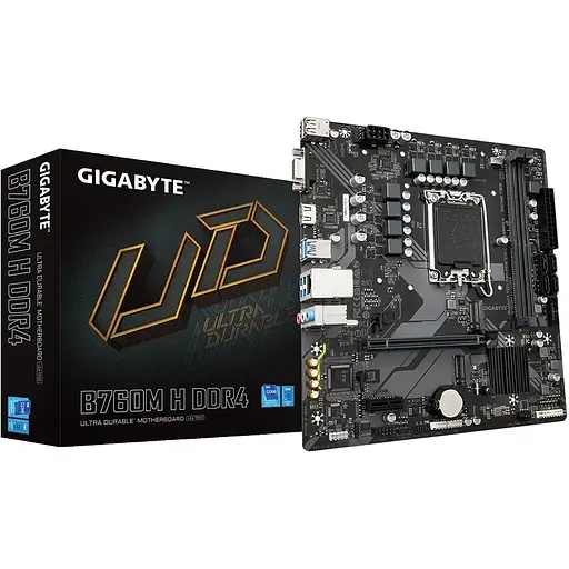 Материнская плата Gigabyte B760M H DDR4 s1700 B760M 2xDDR4 M.2 HDMI mATX - фото 4
