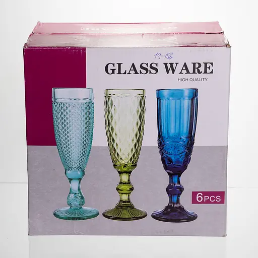 Набор бокалов для шампанского 6 штук 160 мл подарочные бокалы для шампанского на ножке фужеры для игристых вин Yiwu HP-20 - фото 4