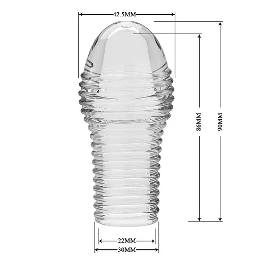 Насадка на пеніс Pretty Love Penis Sleeve Hoytt 9 см (прозорий) - фото 4