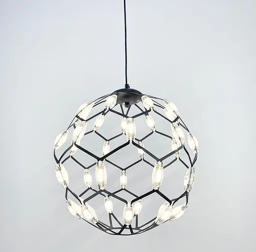 Світильник у формі купола чорного кольору Ø 50 см | Line F | Арт. D1289-500 BK - фото 2