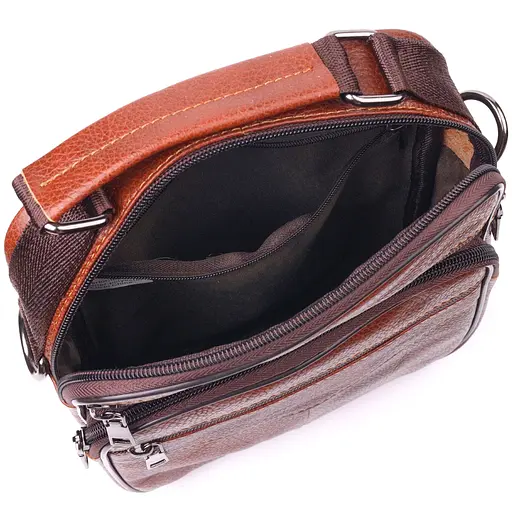 Чоловіча шкіряна сумка Vintage 20х24,5х6 см sum0022398 - фото 4