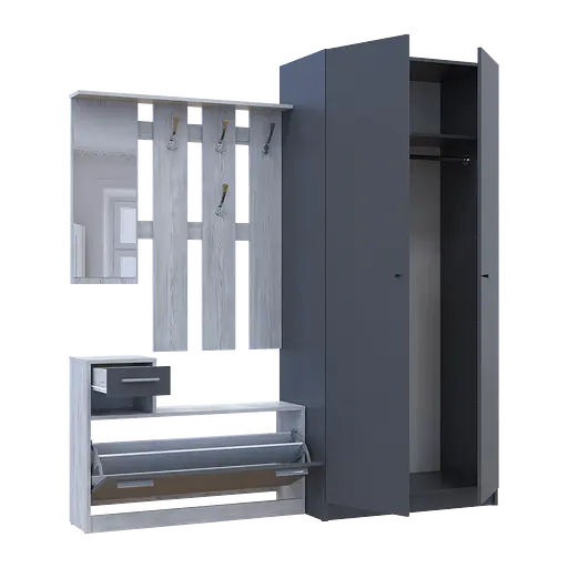 Прихожая Doros Alice и шкаф Promo 2 ДСП Сосна Натти/Графит 2 ДСП (42005198) - фото 6