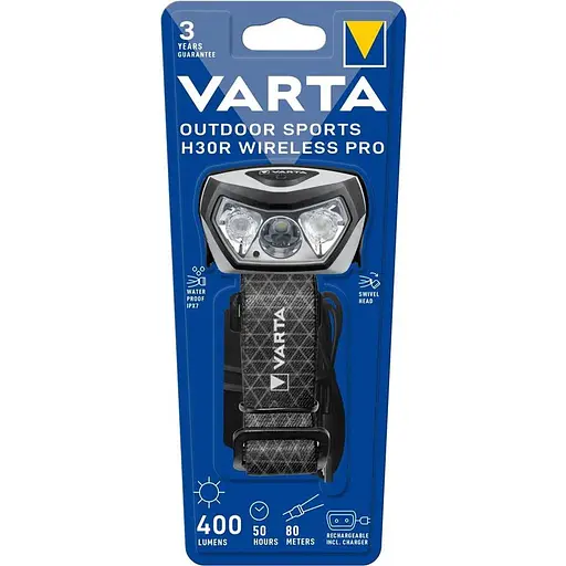 VARTA Фонарь Налобный Indestructible H30 Pro, до 400 лм, до 80 м