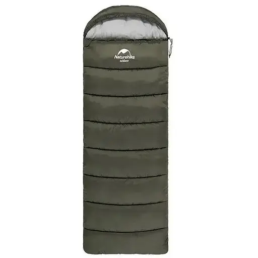 Спальник с капюшоном Naturehike U250S NH20MSD07, (0°C), правый, темно-зеленый