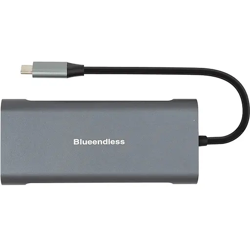 Адаптер USB Type-C - 2 x USB 3.0, 1x USB 2.0, 1x Type C (PD), HDMI, SD, RJ45