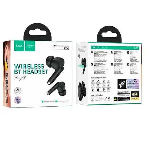 Наушники Hoco Bluetooth EQ2 Thought черные - фото 3
