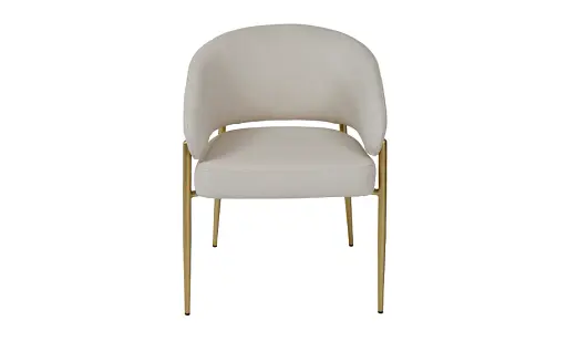 Стілець Мальта тканина айворі метал золоті ніжки - фото 4