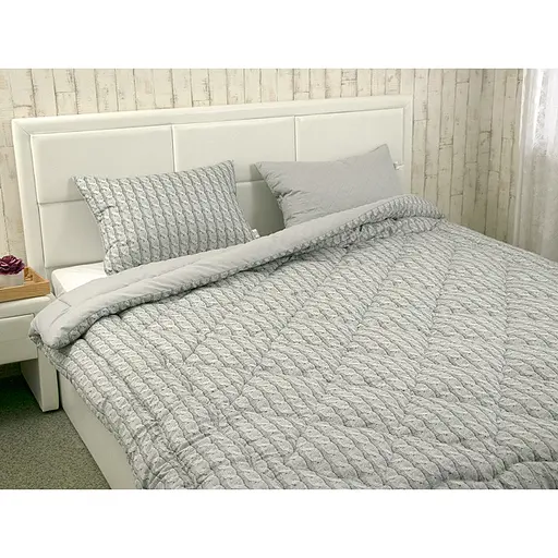 Набір ковдра та 2 подушки силіконовий Grey Braid сірий (172.52_Grey Braid) - фото 5