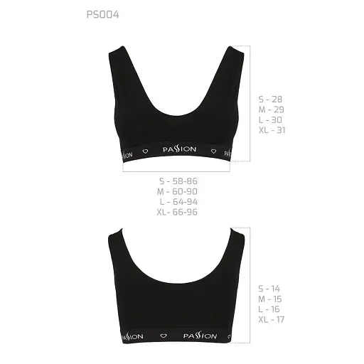 Спортивный топ с широкой резинкой Passion PS004 TOP black L - фото 3