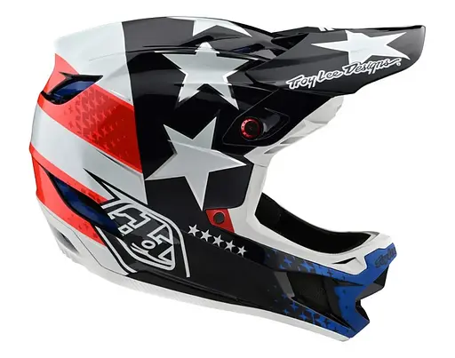 Велошолом Troy Lee Designs D4 Composite Freedom 2.0 Red/White S (1106-140777002) - фото 3