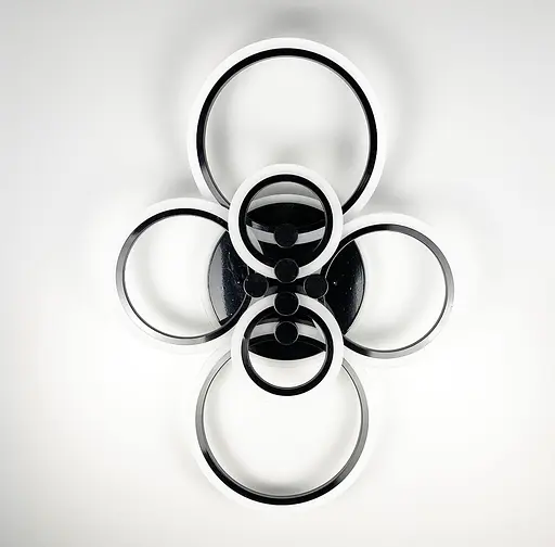 Светодиодная люстра Senta на 6 колец в черном корпусе на 3 световых режима Line F | Ст. A2374/6 BR BK - фото 2