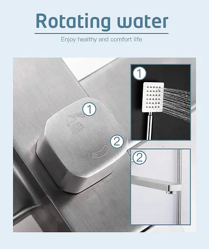 Смеситель для ванны длинный гусак гайка Ø35 Frap 1/8 F22802 (H802) Нержавеющая сталь - фото 3