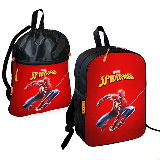 Школьный рюкзак детский Человек-паук + Сумка для обуви спортивной формы рюкзак-мешок мальчику (01886)
