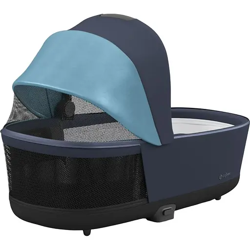 Люлька Cybex Priam Lux Conscious Collection Dark Navy + Текстиль для прогулянкового блоку Cybex Priam Conscious Collection Dark Navy + Шасі Cybex Priam з каркасом LS RBA Chrome Brown - фото 6