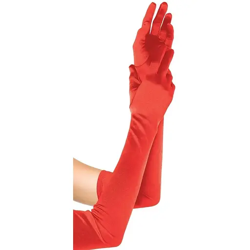 Рукавички довгі Leg Avenue Extra Long Satin Gloves red