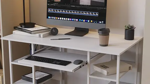 Компьютерный стол Ferrum-decor Скай 75x140x60 белый ДСП Дуб Сонома Труфель 16мм (FRD-101083) - фото 5