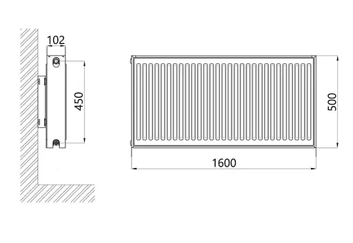Радіатор сталевий Thermo Alliance IMAS 22 тип 500x1600 мм бічне підключення (TAI225001600K) - фото 2