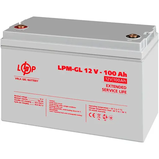 Акумулятор LogicPower GEL 12V/100Ah/1200Wh (3871) [109902] - фото 4