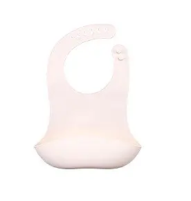 Силиконовый нагрудник слюнявчик 31х22 см, без бисфенола А, Milk White - фото 1