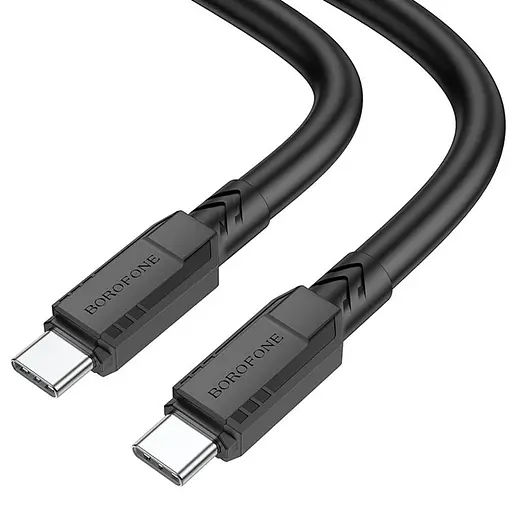 Дата кабель Borofone BX81 Type-C to Type-C 60W (1m) Чорний - фото 2