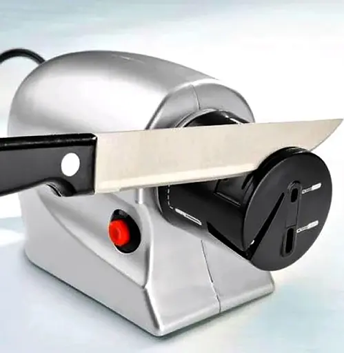 Електрична точилка для заточування ножів та ножиць ELECTRIC SHARPENER Silver, Kitchen Master Сірий 86963 - фото 8