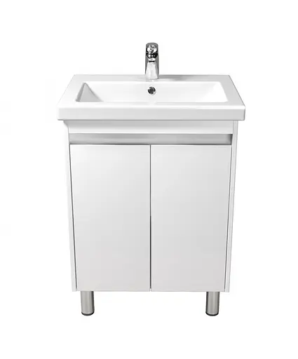 Тумба Мойдодир Сіті 60 з умивальником Como 60 Білий підлогова/підвісна Білий - фото 6