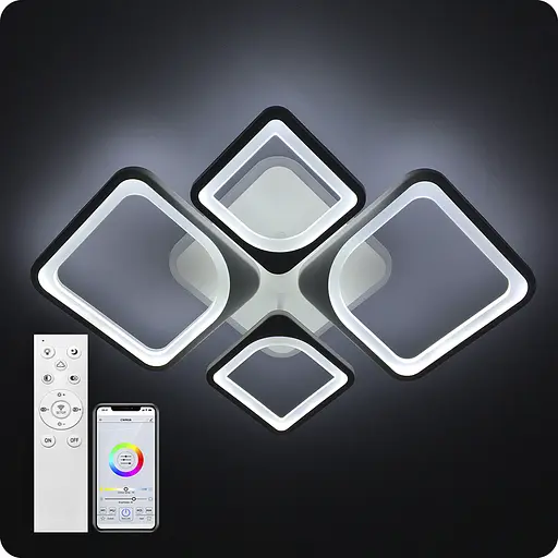 Люстра светодиодная 517 Light 3color с пультом 120Вт Белый (01672) - фото 3