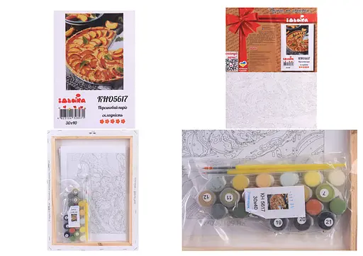 Набір для розпису по номерах Персиковий пиріг, 30x40 см, КНО5617 - фото 2