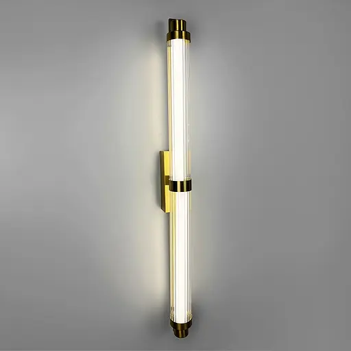 Бра со стеклянным корпусом и латуными деталями длиной 90 см Line F Арт. C23/900 AB - фото 2