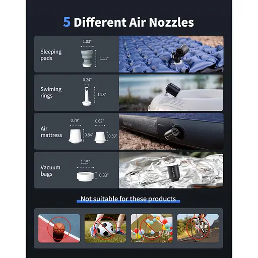 Насос-ліхтар кемпінговий Flextail Tiny Pump Х, чорний - фото 8