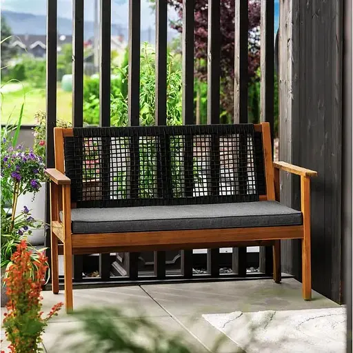 Садовая скамейка Di Volio Teracina со спинкой черный - фото 3