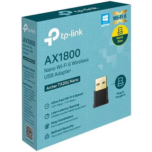 WiFi-адаптер TP-Link Archer TX20U Nano AX1800 USB 2.0 - фото 2
