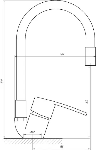 Смеситель для кухни Domino Sirius DSV-203SLR-Gray Серый - фото 5
