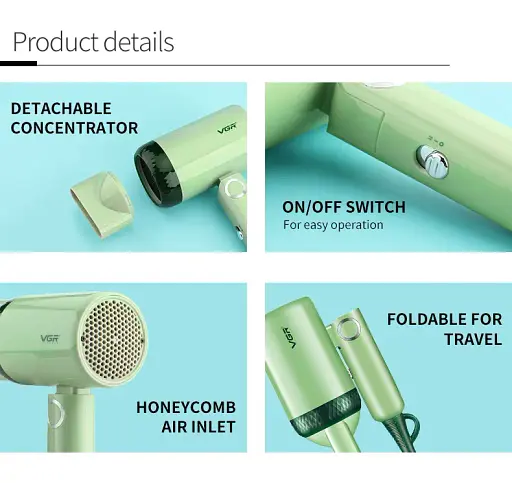 Фен для волос VGR 421, складной - фото 7