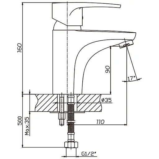 Змішувач для умивальника Haiba Ceba 001 HB0025 Хром - фото 2