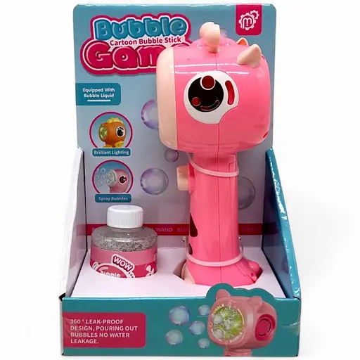 Установка с мыльными пузырями 2352 "Жираф", автоматический принцип работы, подсветка, в коробке (6983180190140) Розовый - фото 1