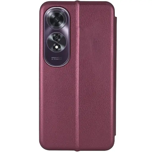 Кожаный чехол-книга Classy для Oppo A60 4G Бордовый - фото 2