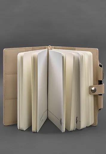 Кожаный блокнот (Софт-бук) 4.0 светло-бежевый - фото 3