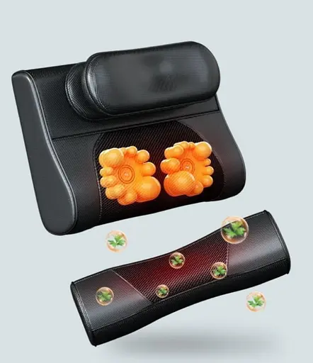 Подушка массажная роликовая Faercon F1-40 для шеи с подогревом и помпой (Черный) - фото 3