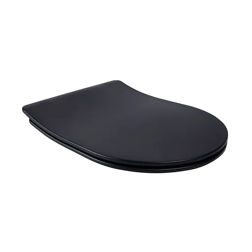 Сиденье для унитаза Qtap (Robin, Scorpio) с микролифтом Slim QT99U184UF450MB, Черный матовый - фото 1