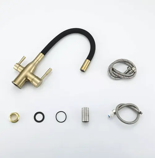 Змішувач для кухні Frap під фільтр з гнучким виливом F4396-3 Бронза - фото 3