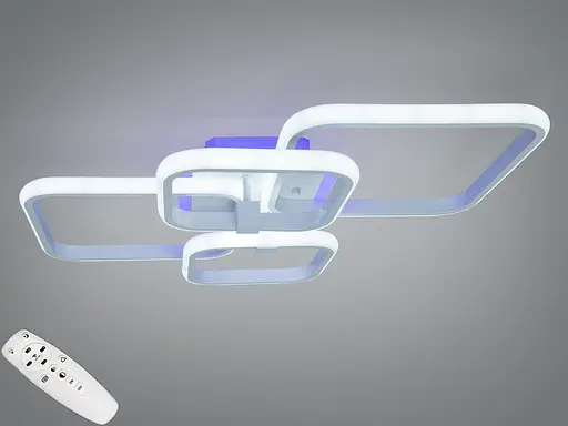 Стельова LED люстра Квадрати біла 85 Вт димер - фото 1