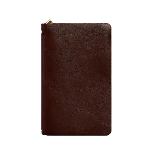 Кожаный блокнот (софт-бук) 8.0 на резинке бордовый краст - фото 6