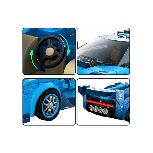 Конструктор дитячий спортивний автомобіль 336 шт синій - фото 4