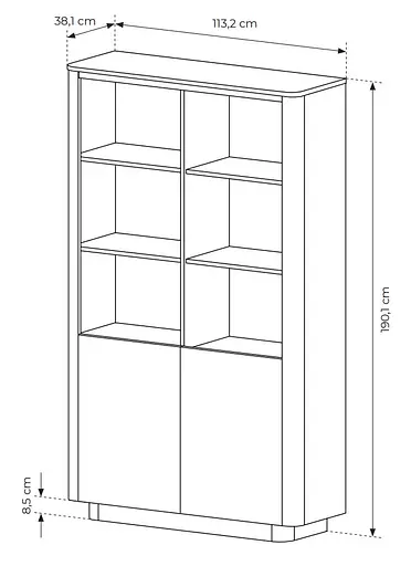 Стеллаж Perfect Home Торро / Torro 2D/113 2-дверный Дуб кремона/черный (PFH-091413) - фото 3