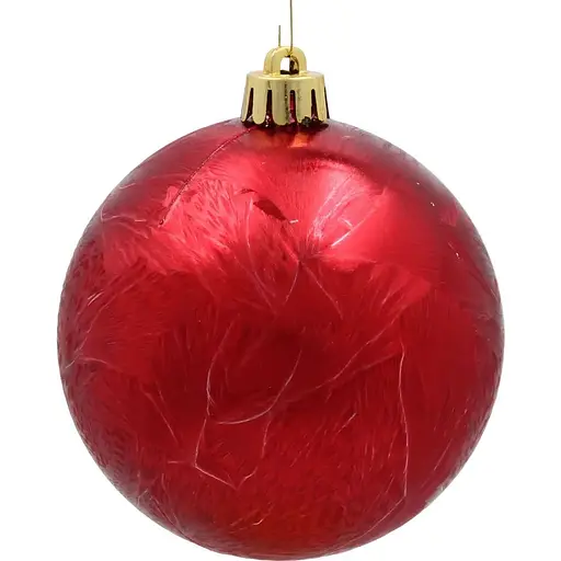 Комплект елочных шариков Chomik пластиковые 8 см красные 3 шт. (GIF3870) - фото 2