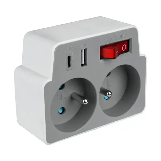 Розгалужувач 2x2P+USB A USB C - фото 2