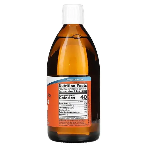 Жирные кислоты NOW Omega-3 Fish Oil, 500 мл лимон - Лимон - фото 2