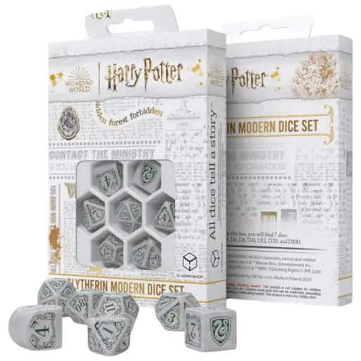Набір кубиків Harry Potter. Slytherin Modern Dice Set - White , 7 шт. (190142/2023/2/B)